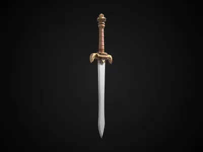 Stylized Hobbit Sword - Field Fang - Game Ready Free 3D model