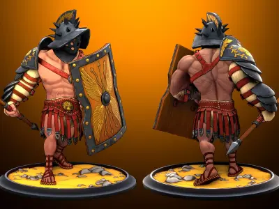 Gladiator Stylized Game Ready Character Free 3D model