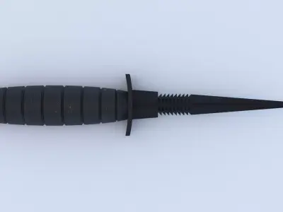 Black Combat Knife 3D Model 3D model