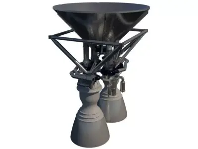 LR87 Rocket Engine Low-poly 3D model