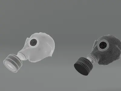 Photorealistic Gas Mask - Lying State Low-poly 3D model