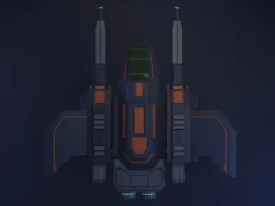 Space Fighter Low-poly 3D model