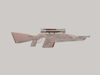 Gun weapon Low-poly 3D model