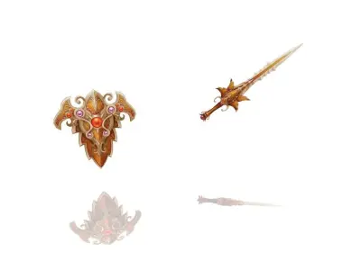 Dryad - Sword and Shield Low-poly 3D model