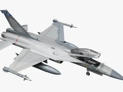Military Fighting Jet AIDC F-CK-1 Ching-Kuo Rigged for Cinema 4D 3D model purchase