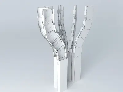 Flex C Column Facade Curve Free 3D model