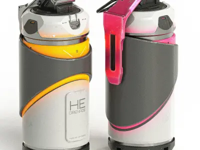 Sci-fi Grenade V9 PBR Low-poly 3D model