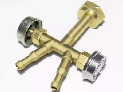 Lowpoly gas water detail distributor part component subdivision Low-poly 3D model