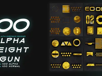 100 Alpha Height And Normal For Gun  hardsurface vol01 Texture