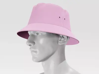 Bucket Hat - Pink PBR 4K Low-poly 3D model