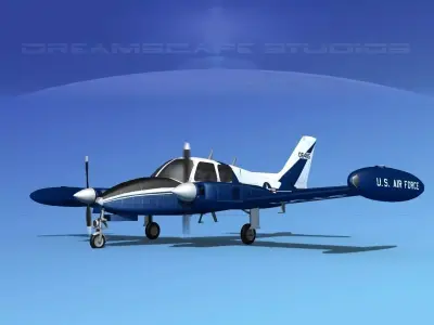 Cessna U-3B Blue Canoe V04 3D model