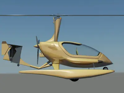 Hydroplane futuristic helicopter Low-poly 3D model