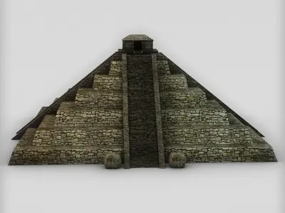Ancient stone pyramid Low-poly 3D model