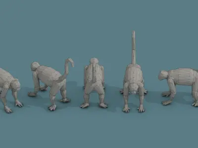 Low Poly Animal Isometric Icon Pack 03 Low-poly 3D model