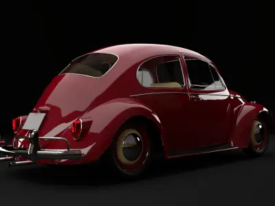 Lowered VW Kafer Free 3D model