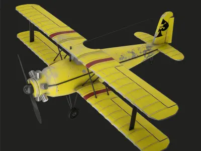 Aviator Collection biplane 3D model
