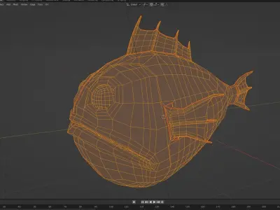 creepy fish Low-poly 3D model