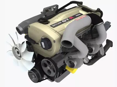 Nissan RB26DETT N1 Spec Nur engine Low-poly 3D model