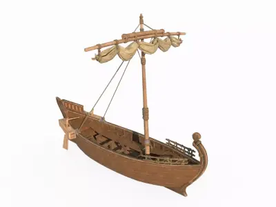 Medieval sailboats 3D model