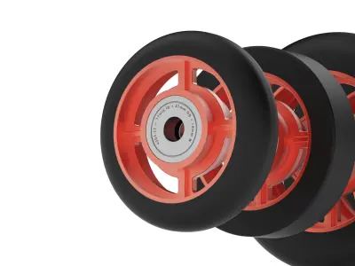 Iron Core Caster Wheel Pack 3D model