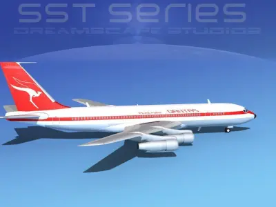 Boeing 707-320 SS Qantas 3D model