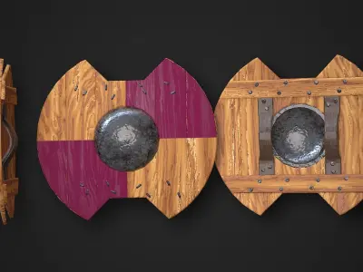 Round Shield05 Low-poly 3D model