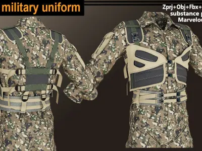 men military uniform 3D model