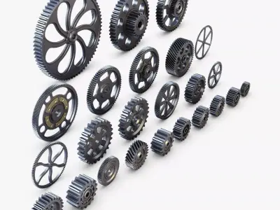 Gears Set v 1 of 3D model