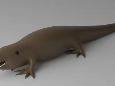 Cartoon Crocodile Alligator 3D model