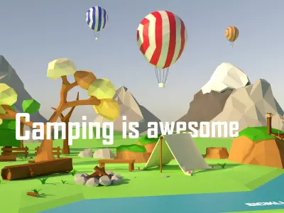 Low poly camping assets Free low-poly 3D model