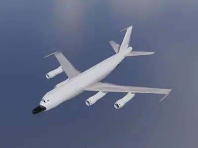 KC-135T Style Military Jet - Custom 1950s Transport Low-poly 3D model