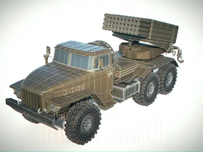 BM-21 Grad PBR Low-poly 3D model