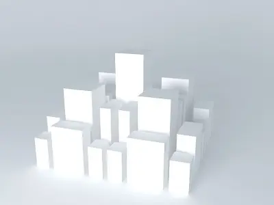 Cityscape 3 cubes 3D model