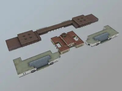 Airport Terminal ULLI Terminal Pulkovo2 Low-poly 3D model