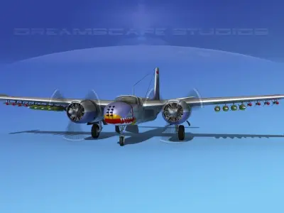Douglas A-26K Invader Indonesia 3D model