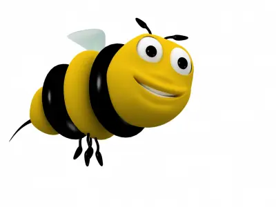 Bee cartoon character 3D model