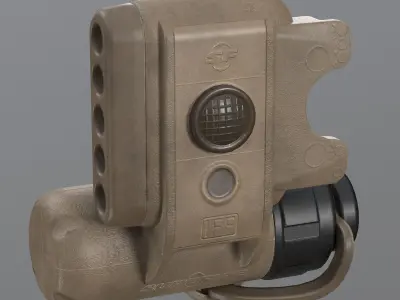 Surefire style helmet light Low-poly 3D model