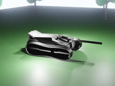 Sci-Fi Tank Low-poly 3D model