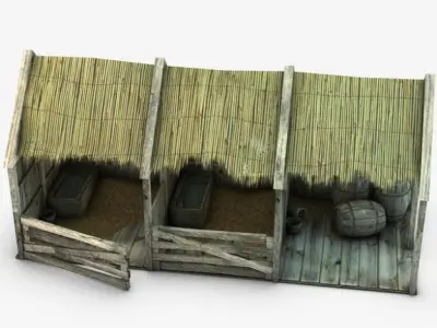 Wooden stable 3D model