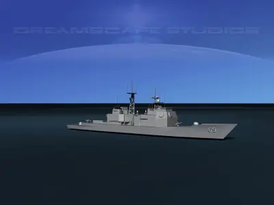 USS Vicksburg CG-69 LP Low-poly 3D model
