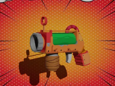 Cartoon-style Pistols Free low-poly 3D model