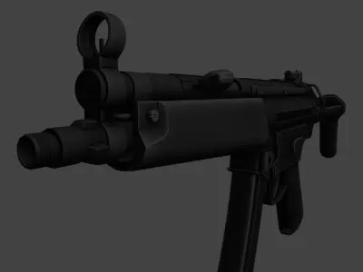 HK Machine Pistole 5 9x19mm Submachine Gun MP5 Low-poly 3D model