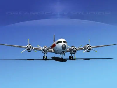 Douglas DC-7B Trans World Airlines 3D model