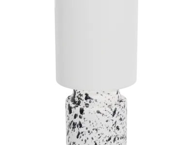  Eno Ceramic Splattered Chic Shade Lamp Model, White 
