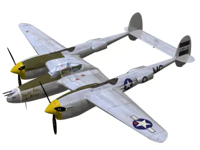 Lockheed P-38J Lightning 3D model