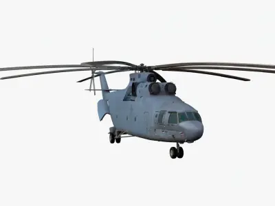 detailed helicopter mi26 Low-poly 3D model