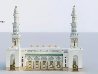 Madina Mosque Entrance 4 Low-poly 3D model