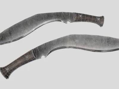 Machete pair of knives Free low-poly 3D model