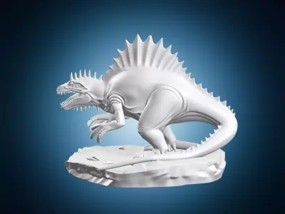 Spinosaurus Dinosaur Sculpture Miniature 3D print model