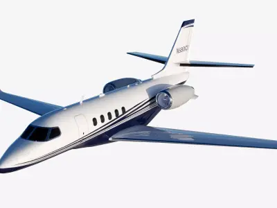 Cessna Citation Jet Low Poly Optimized 3D Exterior with 4K PBR Low-poly 3D model